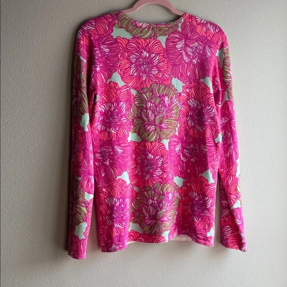 Lilly Pulitzer Adelaide Sweater Pink Green Floral Sweater - Picture 5 of 5